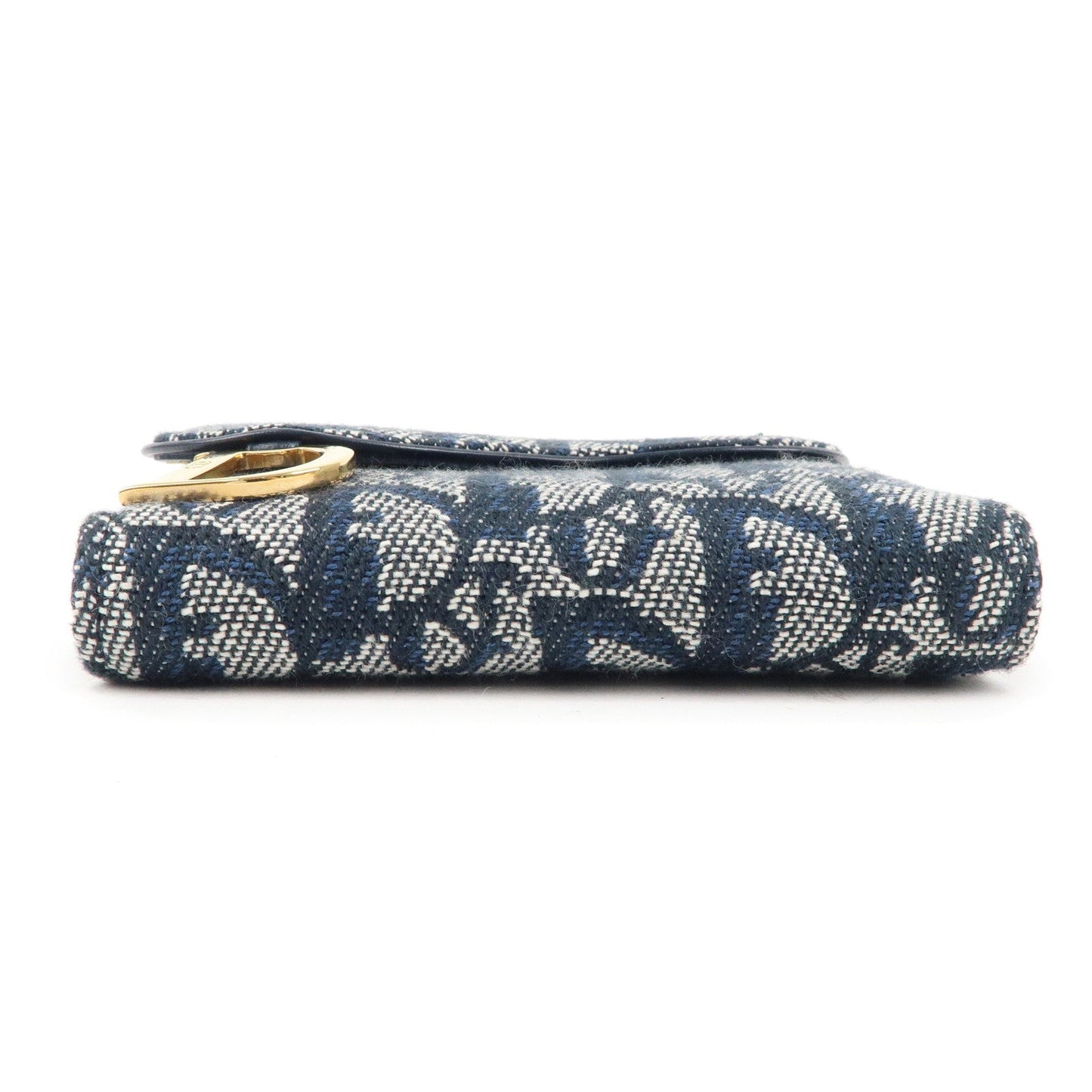 Christian Dior Trotter Leather Saddle Bi-Fold Wallet Navy