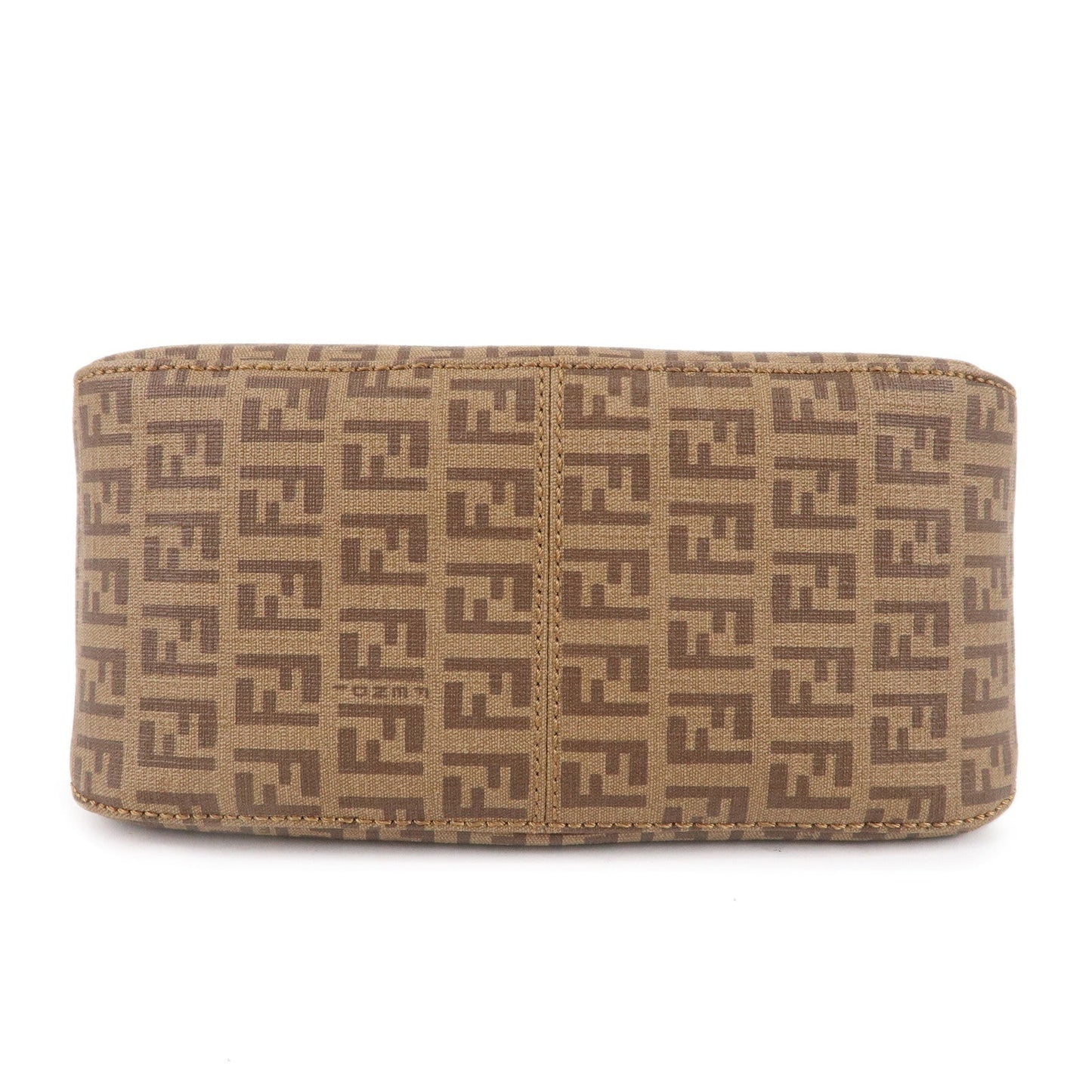 FENDI Zucchino Mamma Baguette PVC Leather Hand Bag Brown 8BR180