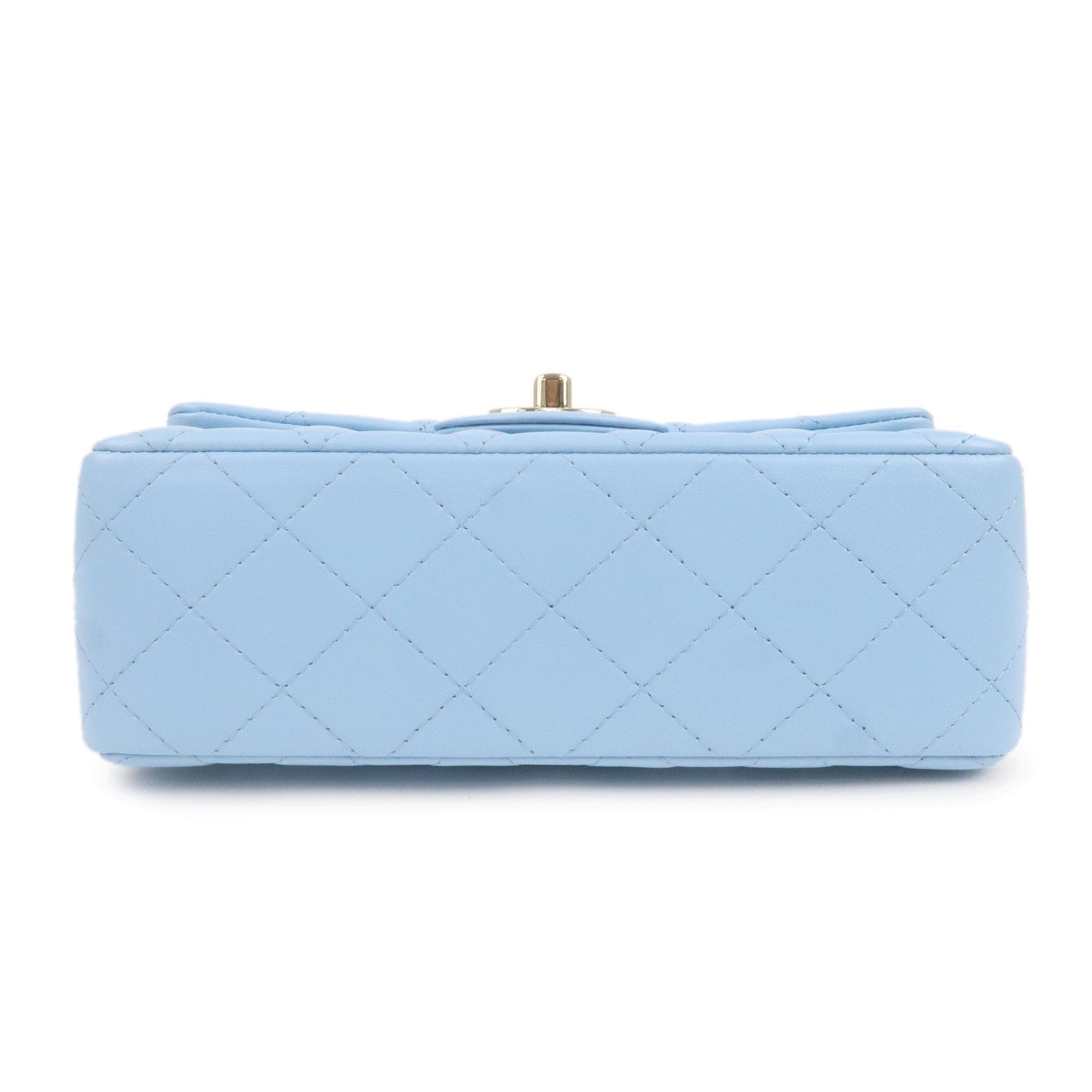 Chanel Mini Matelasse Lamb Skin Chain Shoulder Bag Blue A
