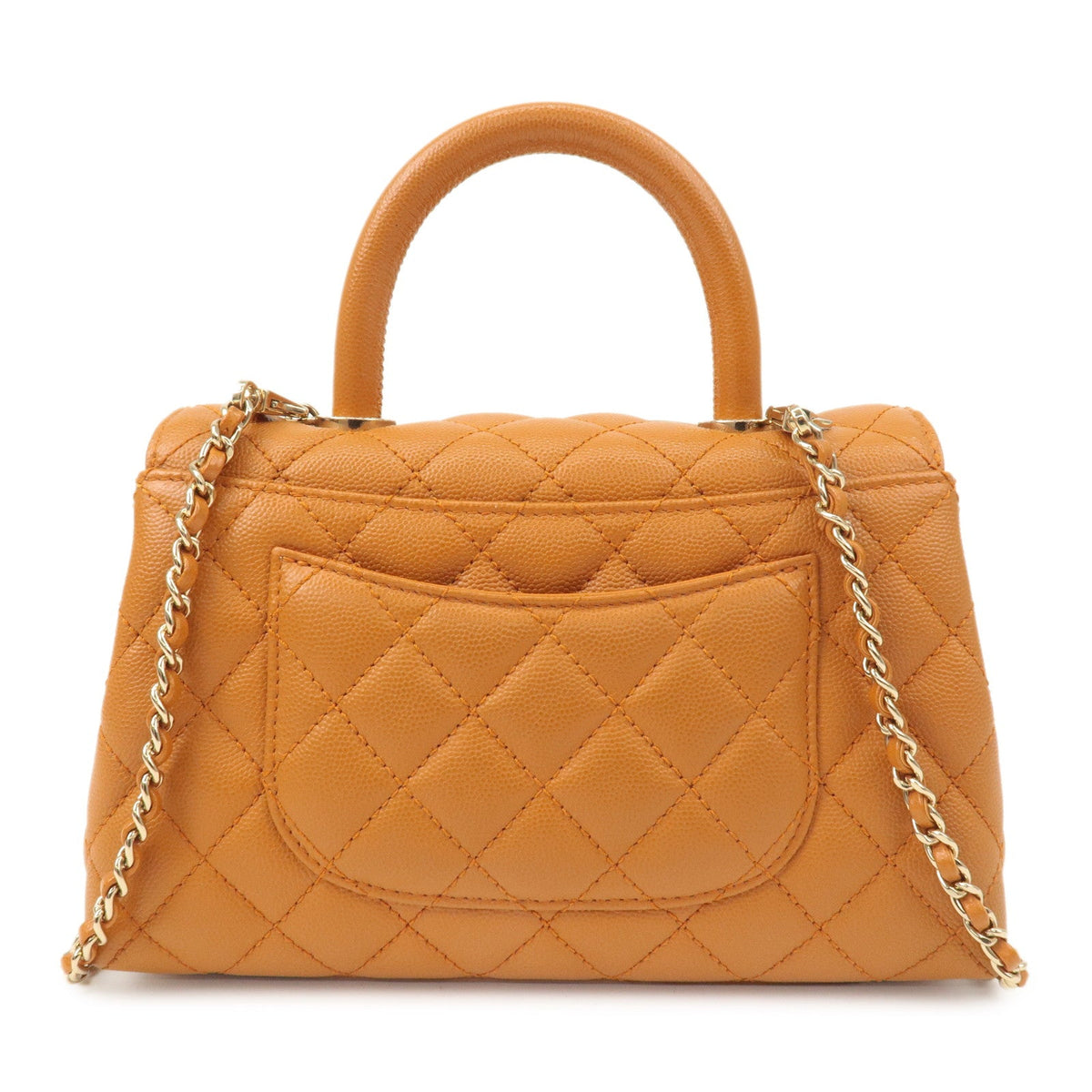 Chanel Matelasse Caviar Skin COCO Handle  XS Bag Brown A