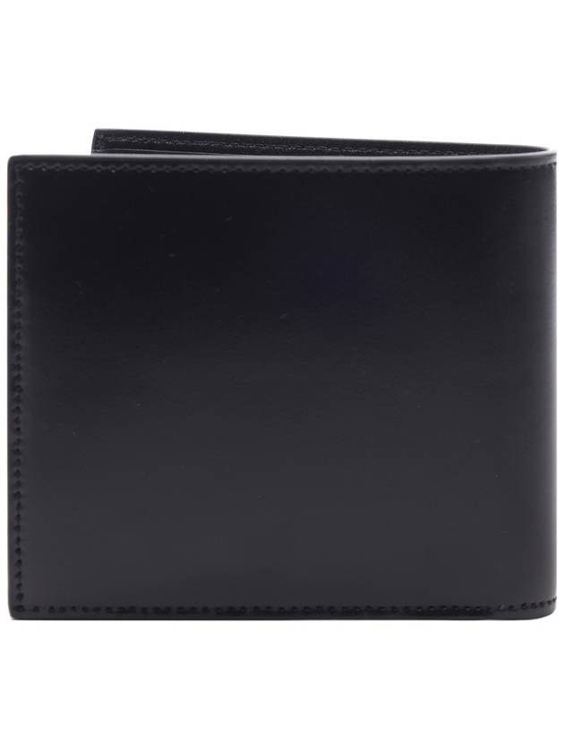 Luxury Balenciaga  Logo Print Leather Half Wallet Black