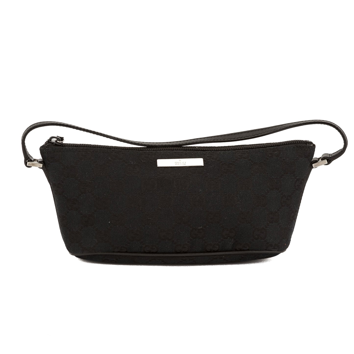 G*G Navy Leather GG Monogram Canvas Pochette Cosmetic Tote Bag (3721041)