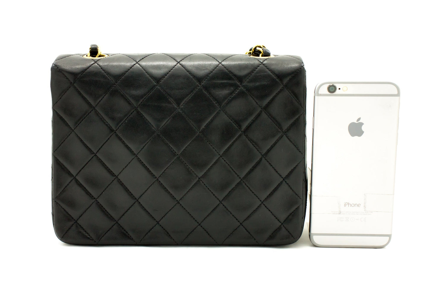 CHANEL Mini Square Small Chain Shoulder Bag Crossbody Black Quilt