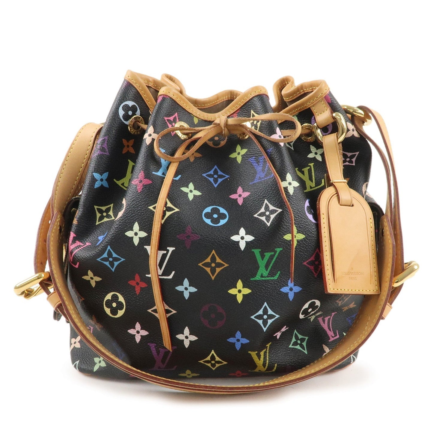 Louis Vuitton Monogram Multi Color Petit Noe Bag Noir M42230