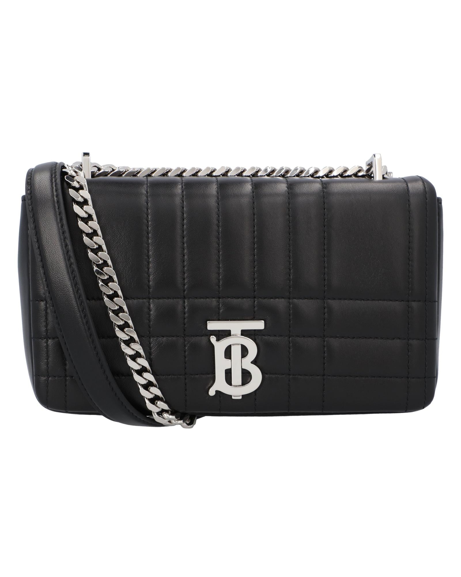 Burberry TB Bag Quilted Leather Shoulder Bag Women Black | Black ONE SIZE black | black
