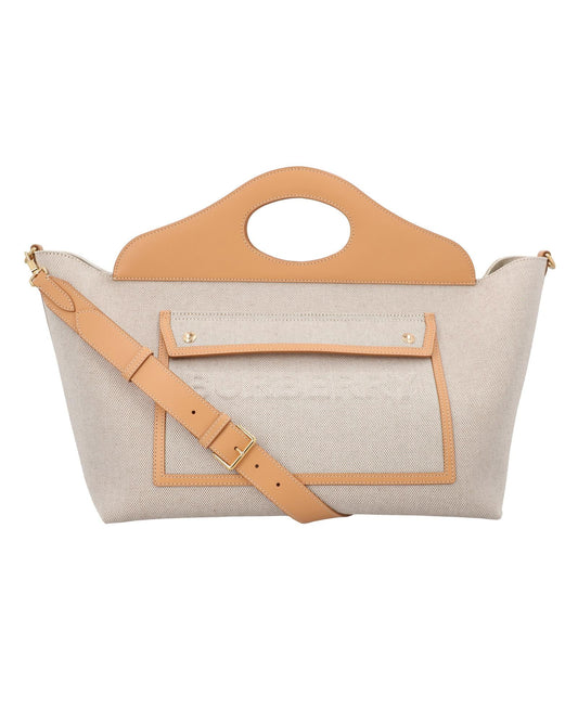 Burberry Canvas Tote Bag with Leather Trim Women Grey | Grey ONE SIZE grey | grey