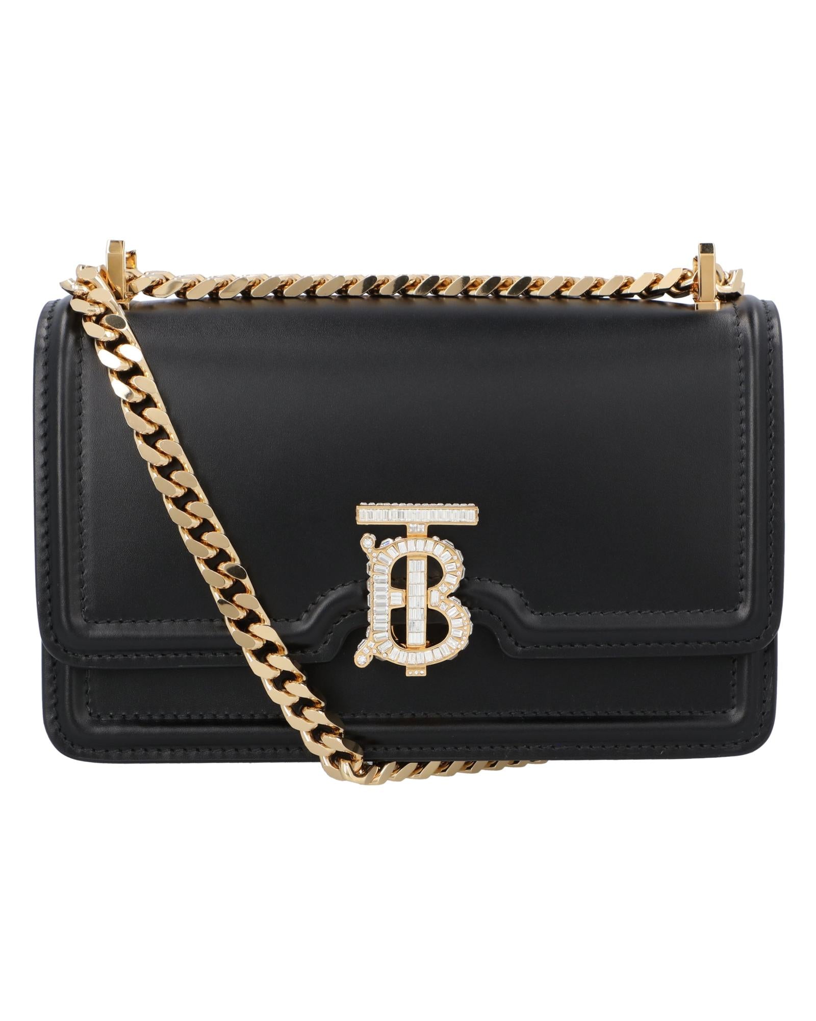 Burberry TB Bag Small Leather Shoulder Bag Women Black | Black ONE SIZE black | black