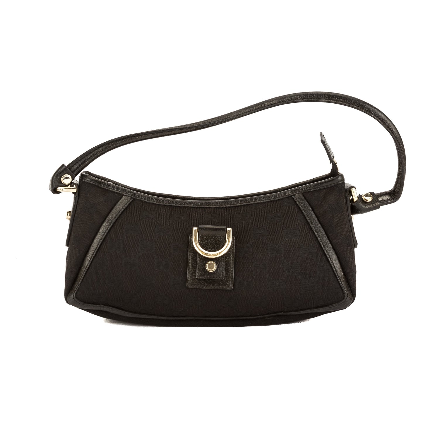 G*G Brown Leather GG Monogram Canvas D-Ring Tote (3748003)