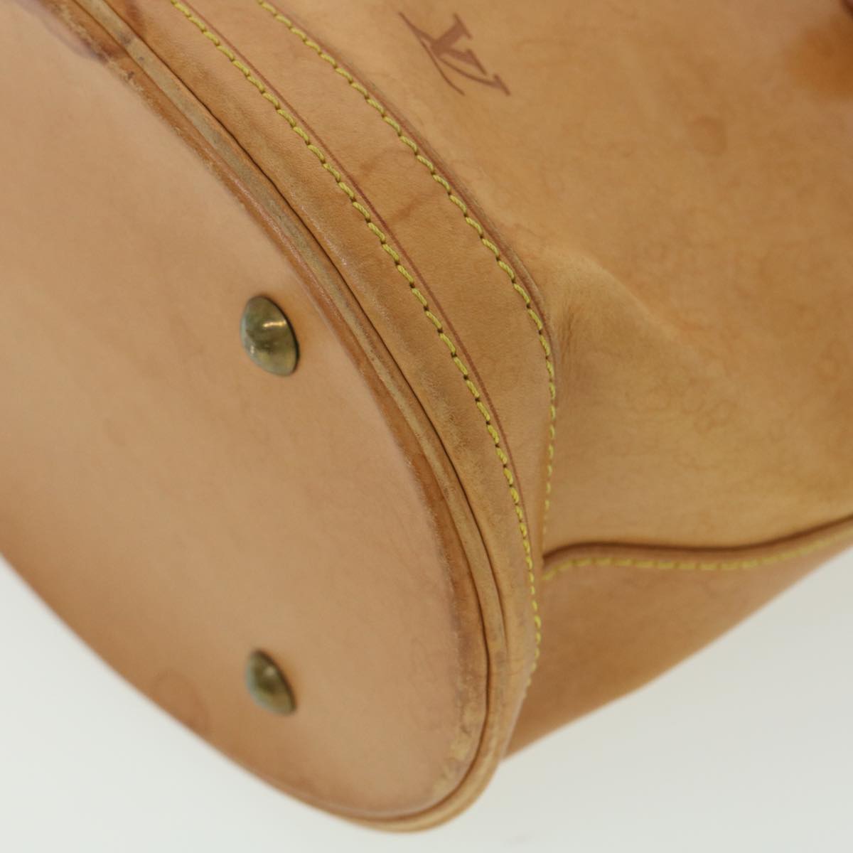 LOUIS VUITTON Nomad Leather Bucket PM Shoulder Bag Beige M85001 LV Auth 37608