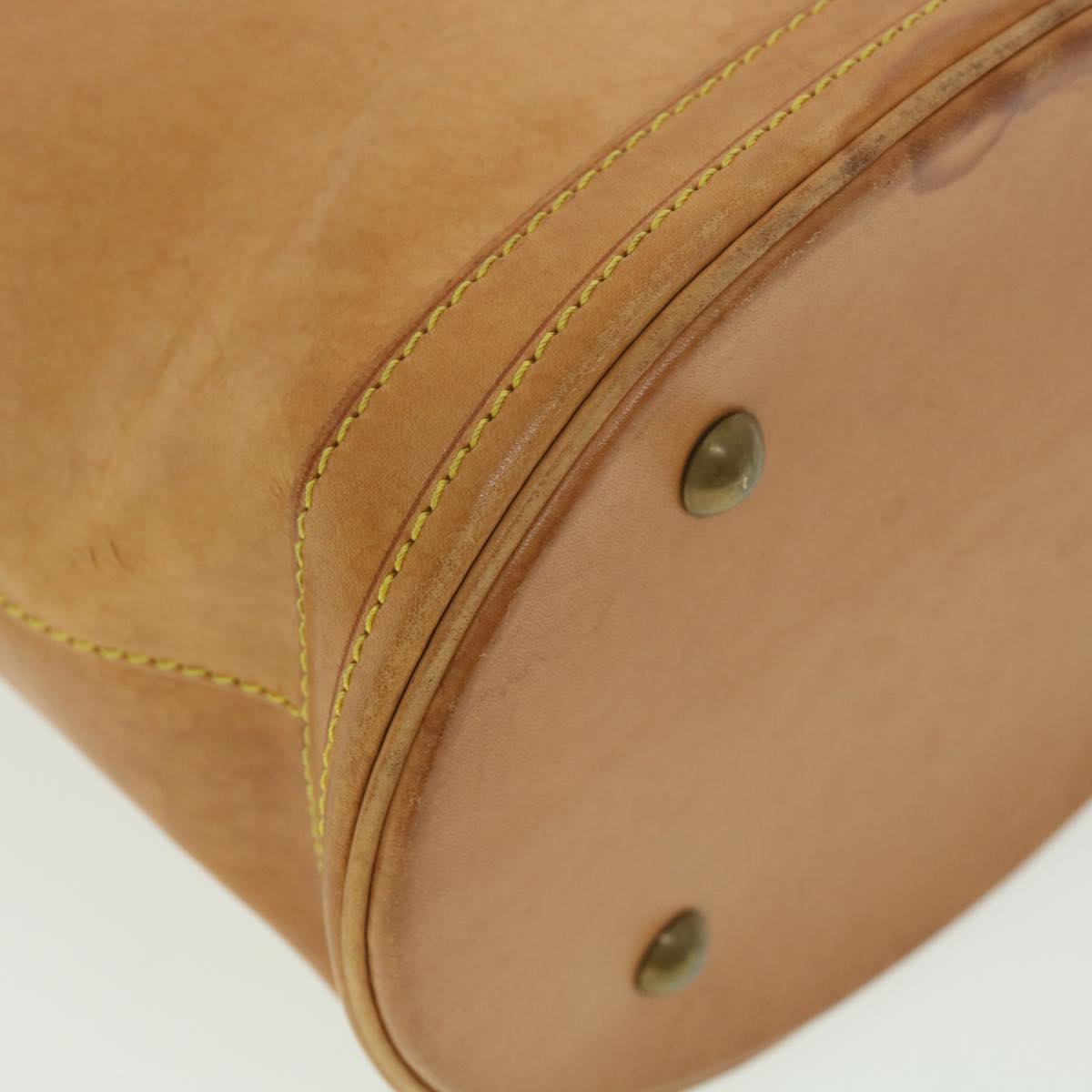 LOUIS VUITTON Nomad Leather Bucket PM Shoulder Bag Beige M85001 LV Auth 37608