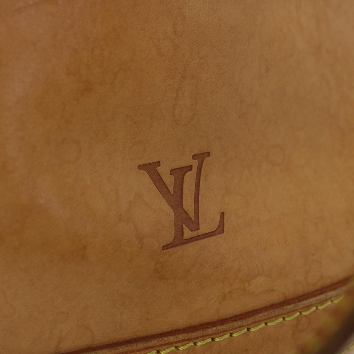 LOUIS VUITTON Nomad Leather Bucket PM Shoulder Bag Beige M85001 LV Auth 37608