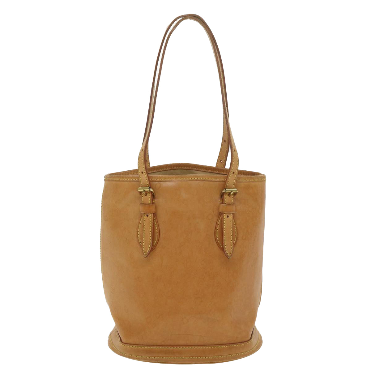 LOUIS VUITTON Nomad Leather Bucket PM Shoulder Bag Beige M85001 LV Auth 37608