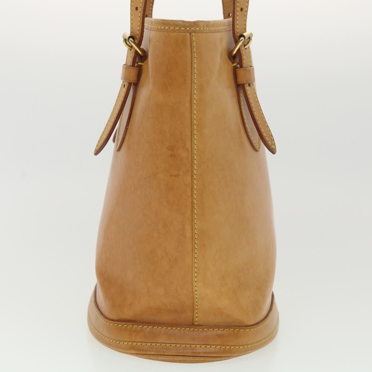 LOUIS VUITTON Nomad Leather Bucket PM Shoulder Bag Beige M85001 LV Auth 37608