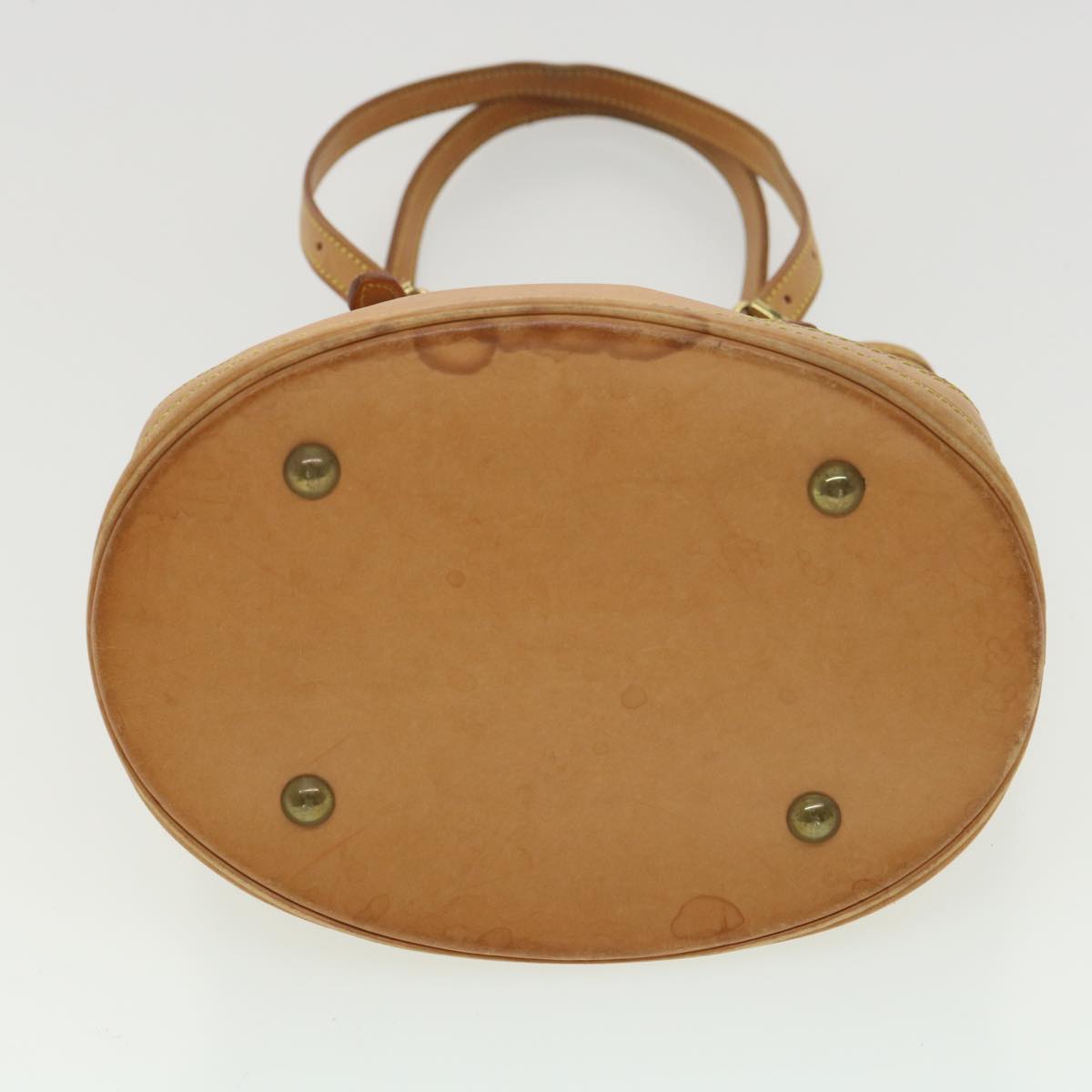 LOUIS VUITTON Nomad Leather Bucket PM Shoulder Bag Beige M85001 LV Auth 37608