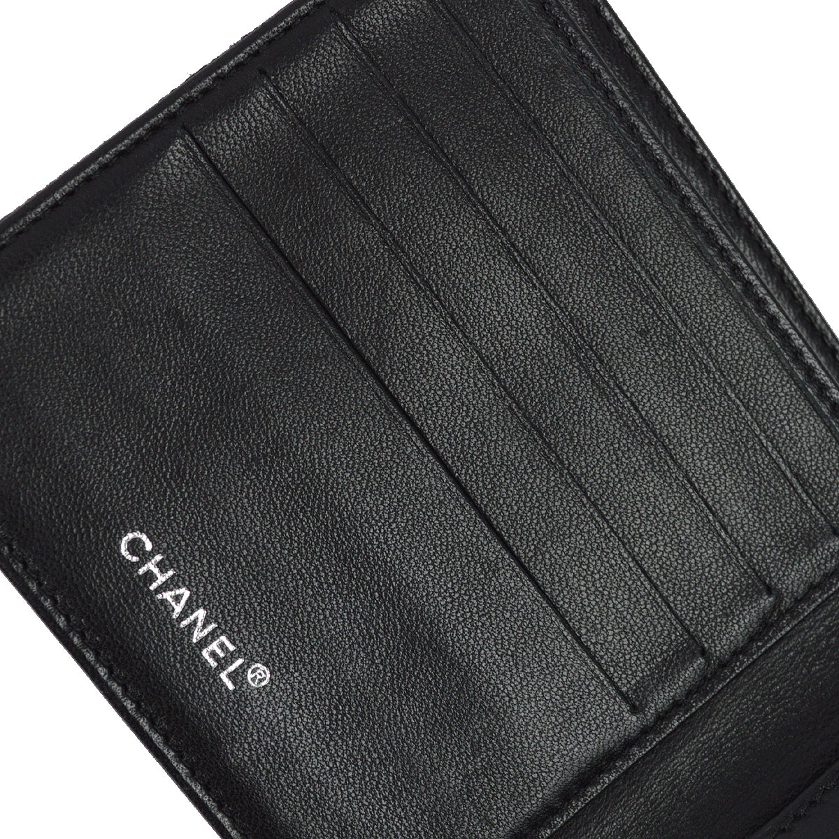 Chanel 2001-2003 Black New Travel Line Bifold Wallet Purse