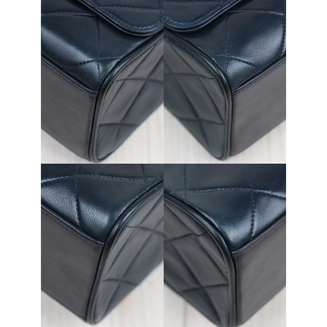 Good ( Rank AB)｜ CHANEL Matrasse Lamb Skin Shoulder Bag Navy ｜V24031225