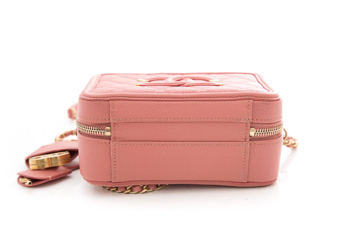 Chanel Vanity Case 2way Calfskin Leather Pink Shoulder HandBag