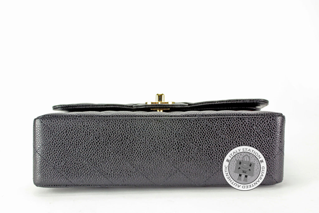 Chanel A Classic CC Black Caviar Small Shoulder Bags Ghw