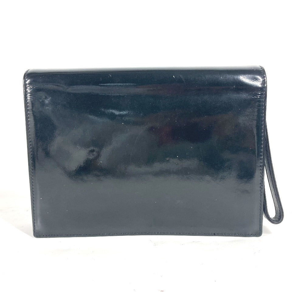 CHANEL Clutch bag Patent leather black flap coco chanel design