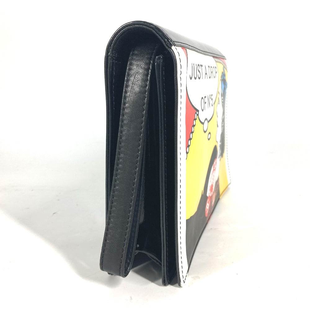 CHANEL Clutch bag Patent leather black flap coco chanel design