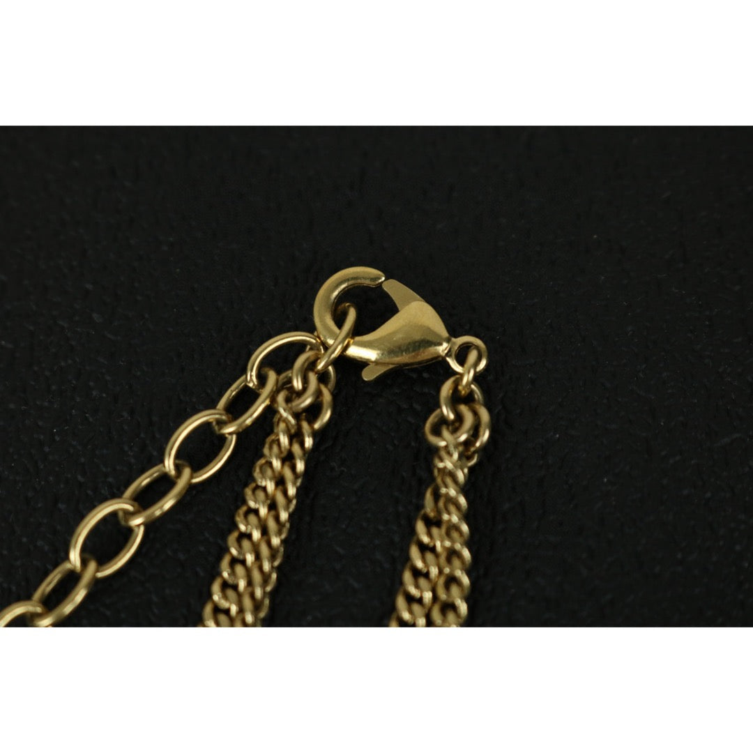 Very Good ( Rank A) ｜CHANEL COCO Mark Double chain Rhinestone Chocker Necklace ｜F25021118