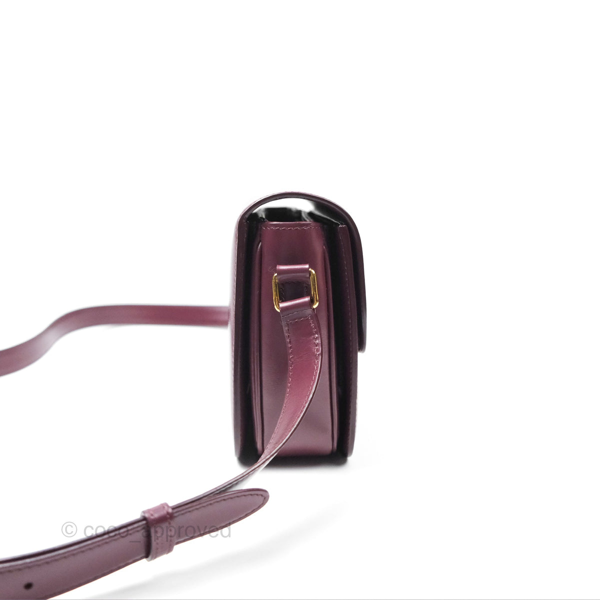 Celine Medium Triomphe Acai Burgundy Shiny Calfskin