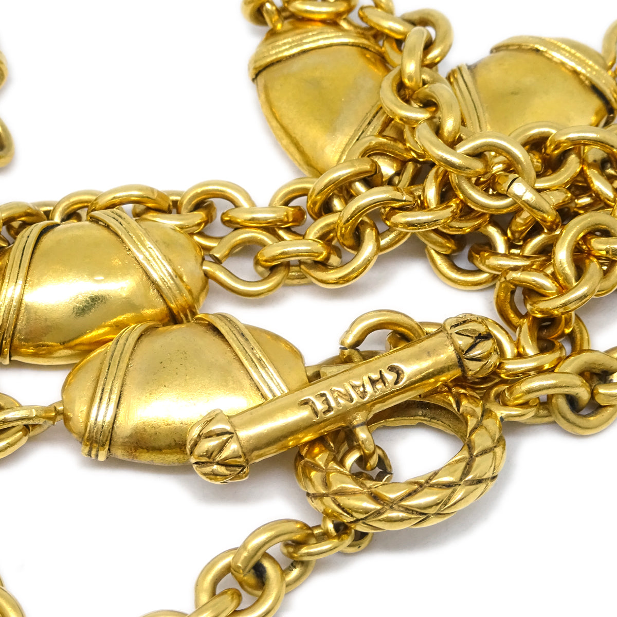 Chanel Gripoix Gold Chain Pendant Necklace 94A