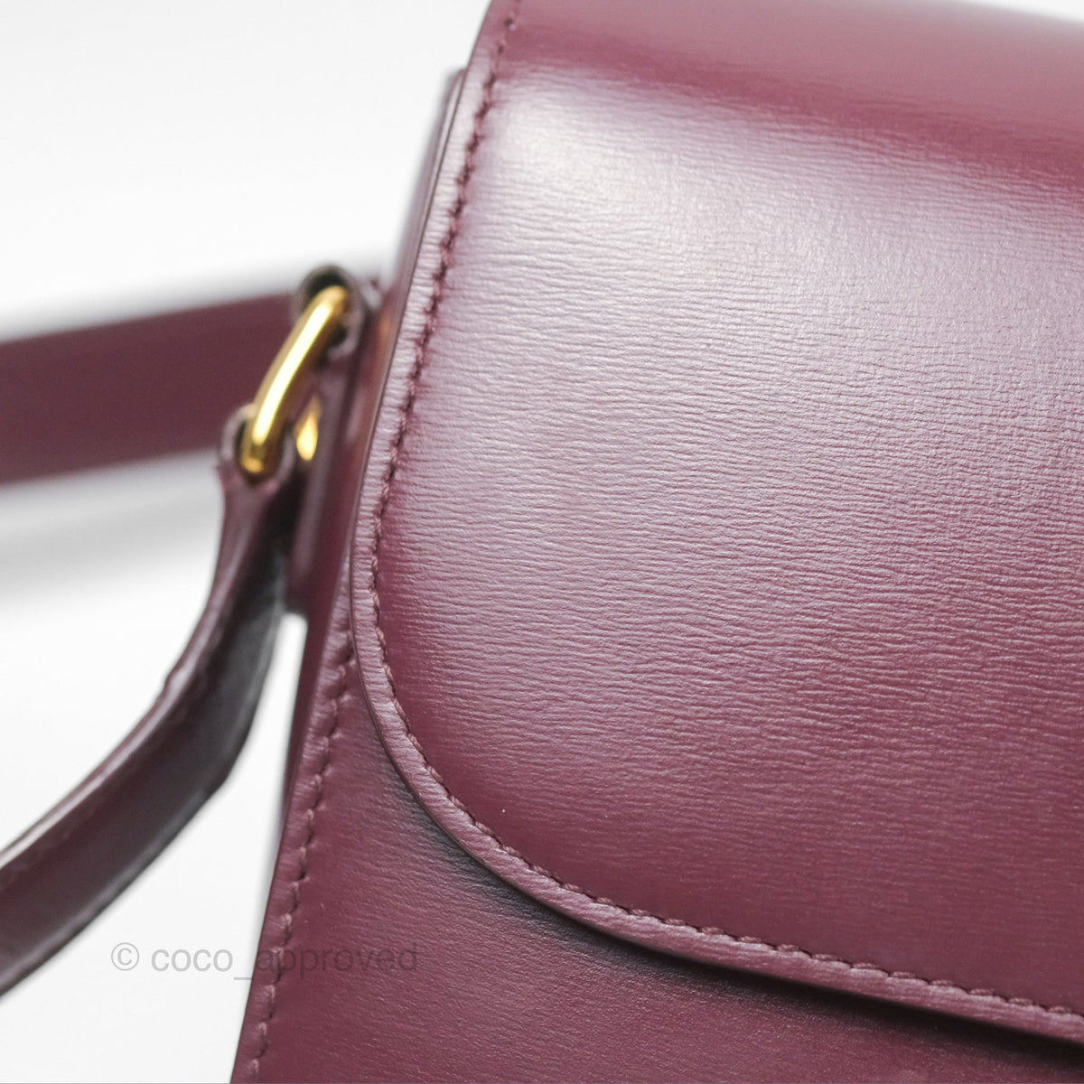Celine Medium Triomphe Acai Burgundy Shiny Calfskin