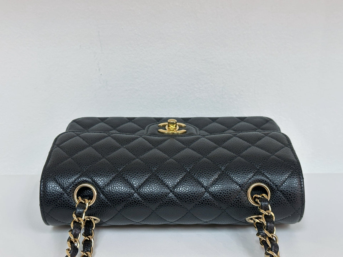 Chanel Small Classic Quilted Caviar Double Flap Bag Black
