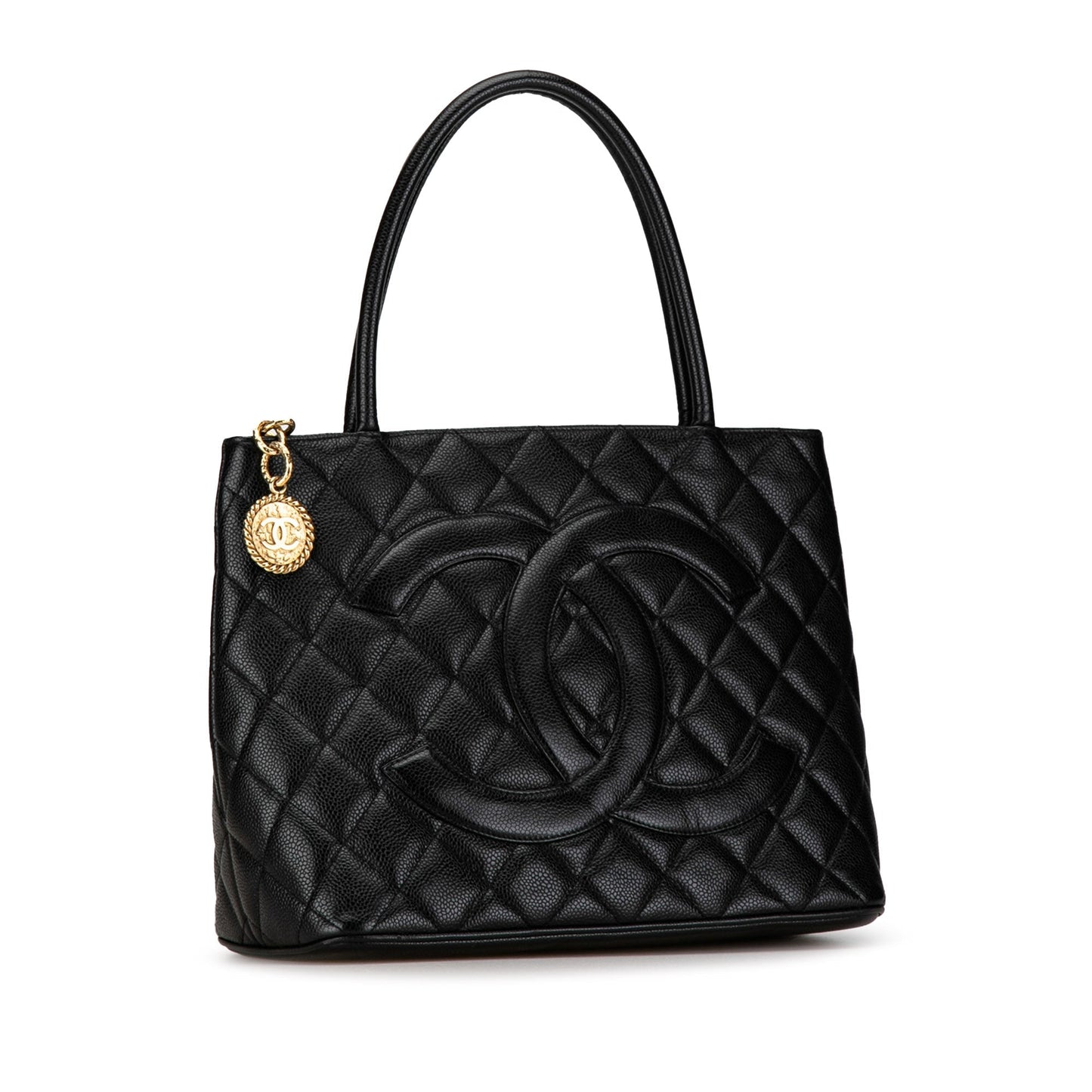 CHANEL Caviar Medallion Tote Black