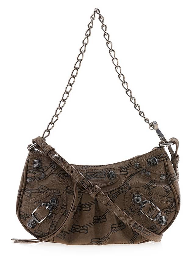 Luxury Balenciaga  Le Cagole BB Monogram Mini Shoulder Bag Brown