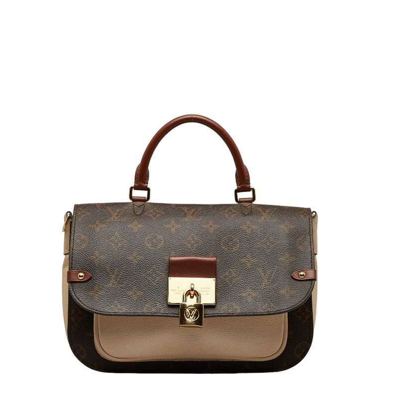 Louis Vuitton Monogram Vocal Handbag 2WAY M44353 Brown White Leather  Louis Vuitton