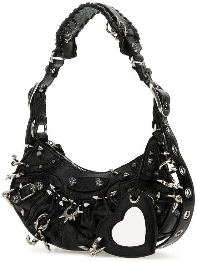 Luxury Balenciaga  Le Cargol XS Metal Detail Shoulder Bag Black