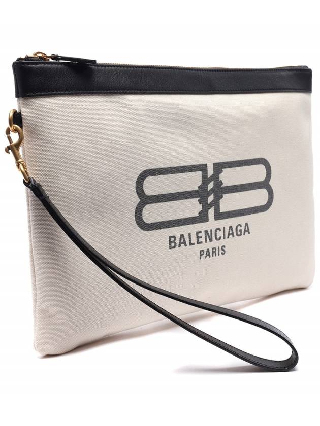 Luxury Balenciaga  Flat Jumbo Clutch Bag Ivory