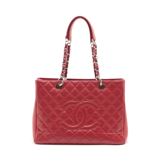 Chanel GST Caviar S Tote Top Bag Red Silver Gold  17th
