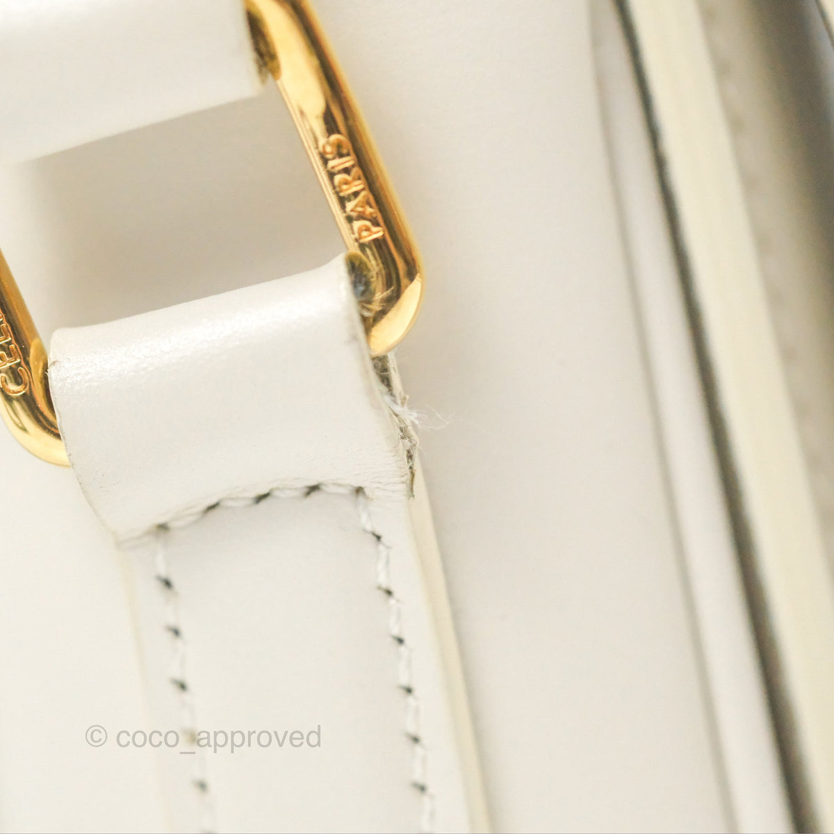 Celine Teen Triomphe Bag Shiny Calfskin White