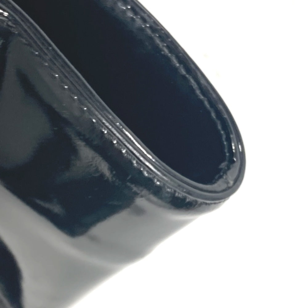 CHANEL Tote Bag enamel black Triple Coco punching logo CC COCO Mark Women Used