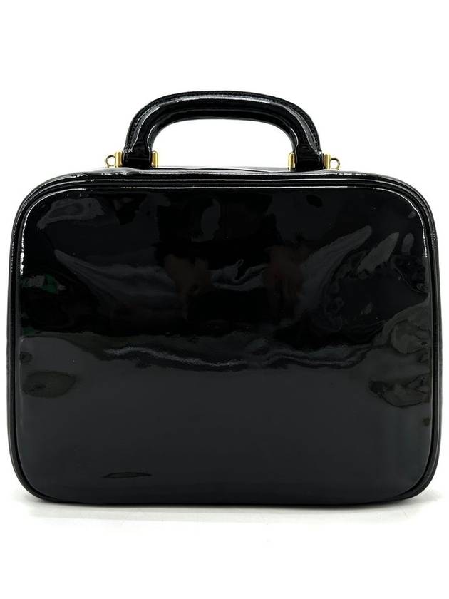 Patent cosmetic top handle tote bag and shoulder Chanel