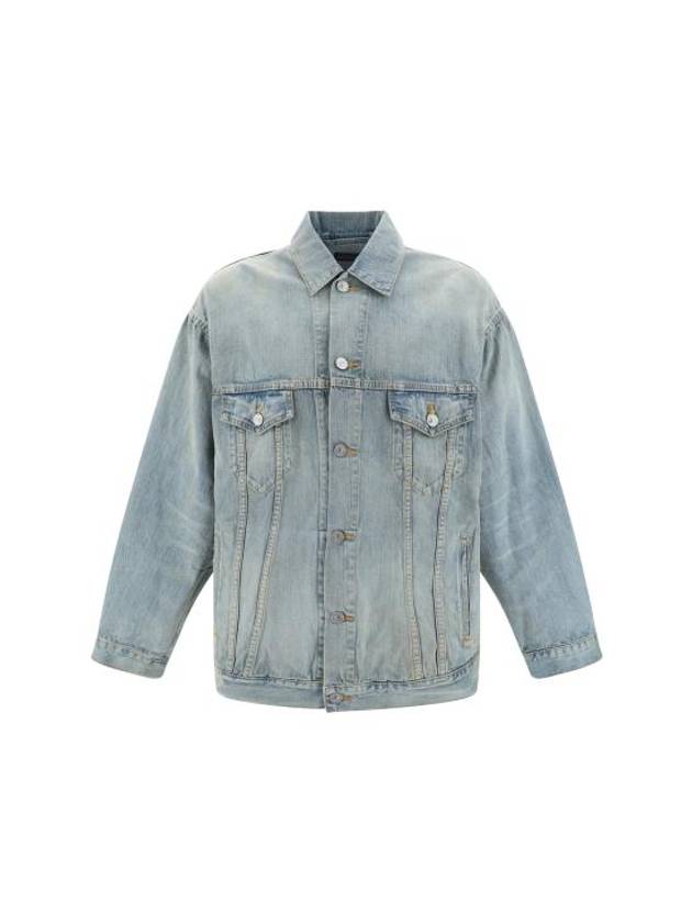 Luxury Balenciaga  Paris Tropical Denim Jacket Blue