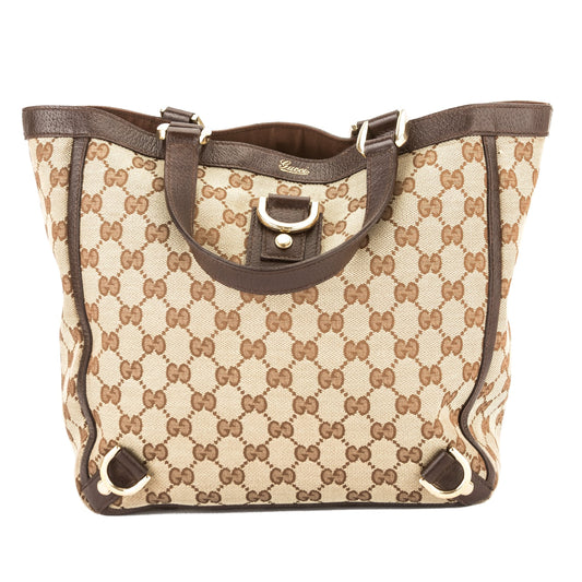 G*G Purple Leather GG Monogram Canvas Abbey D-Ring Tote (Pre Owned)