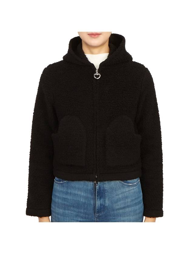 Luxury Balenciaga  Softwear Heart Zip-up Hoodie Black