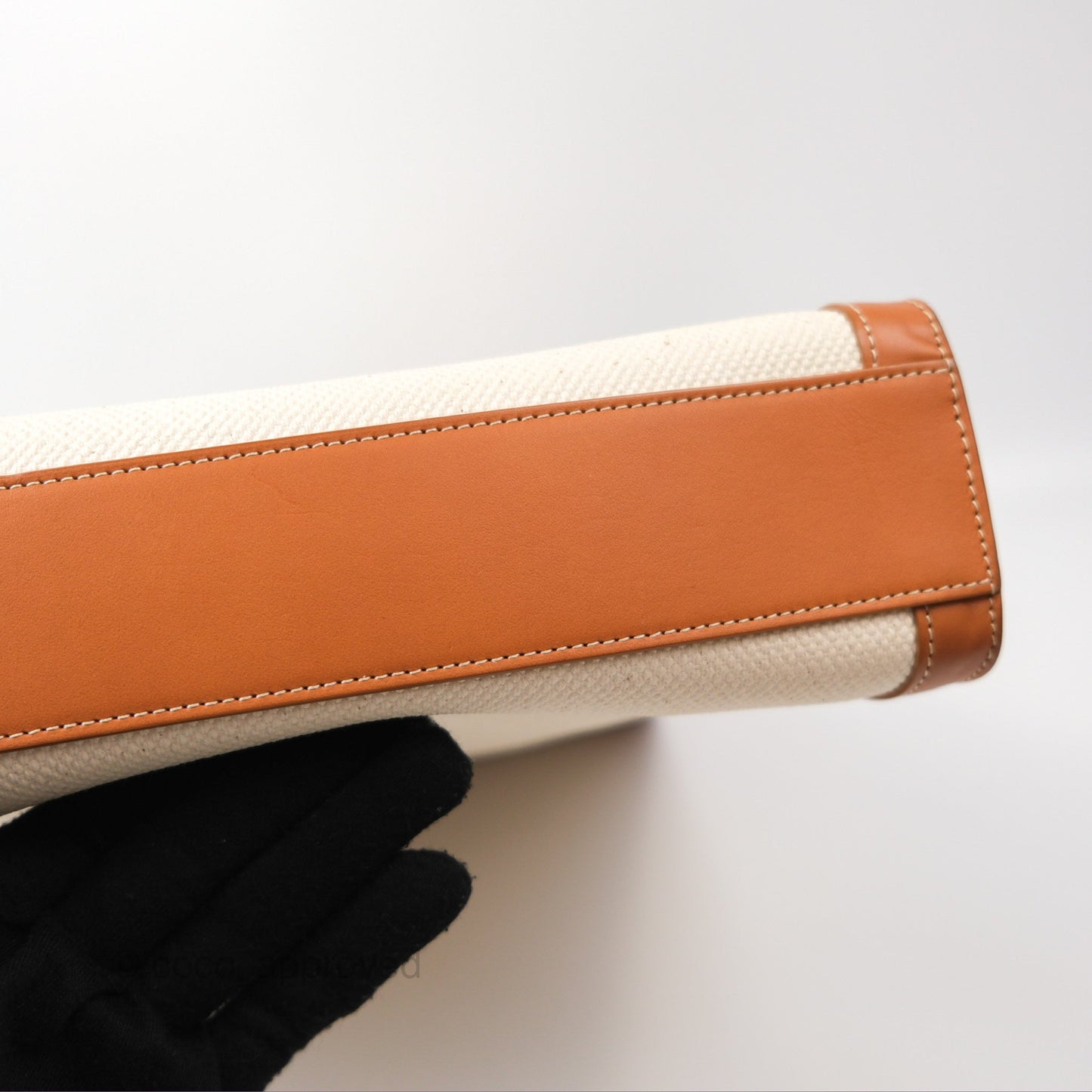 Celine Small Vertical Cabas Tote With Celine Print Natural/Tan