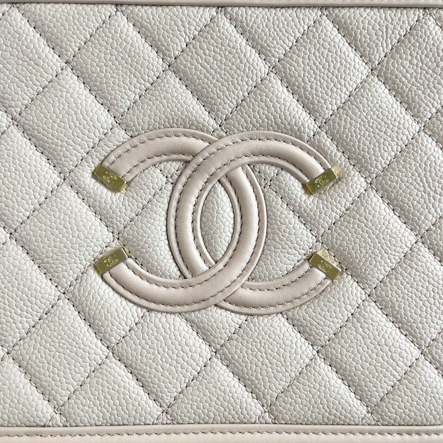 Top Quality Chanel New CC Filigree Vanity Case Medium Pink Beige Crossbody Handbag