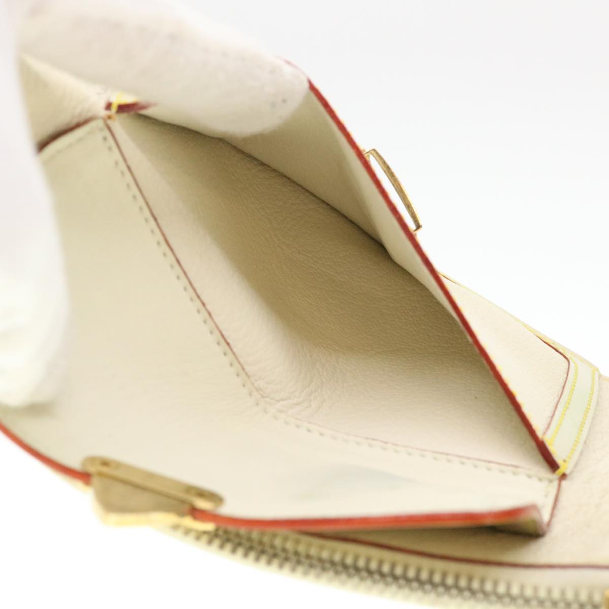 LOUIS VUITTON Suhari Anseparable GM Pouch White M91941 LV Auth 38578