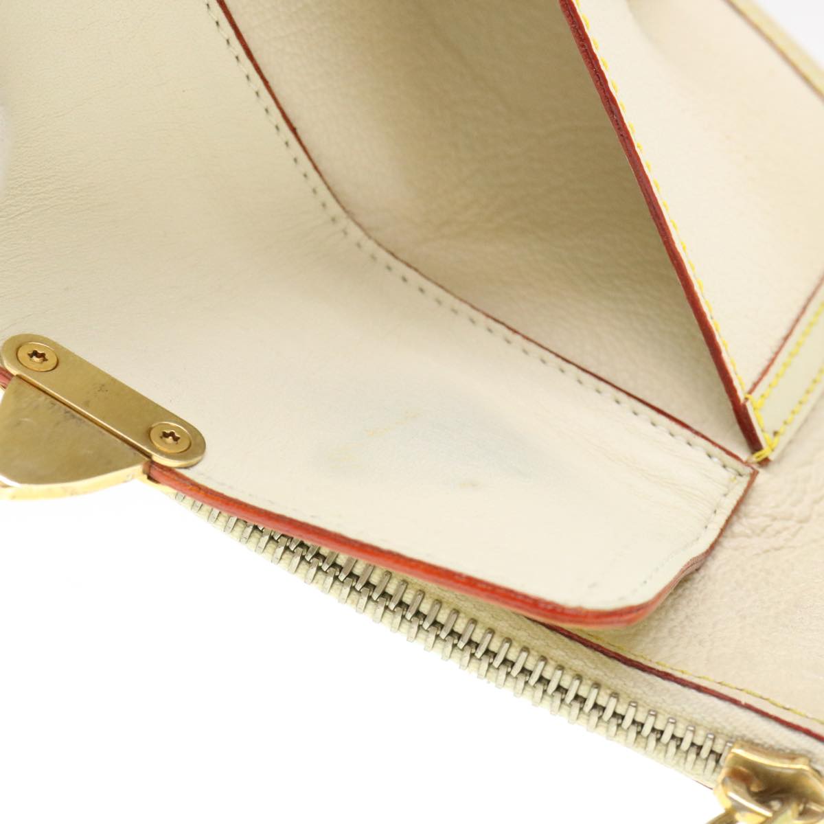 LOUIS VUITTON Suhari Anseparable GM Pouch White M91941 LV Auth 38578