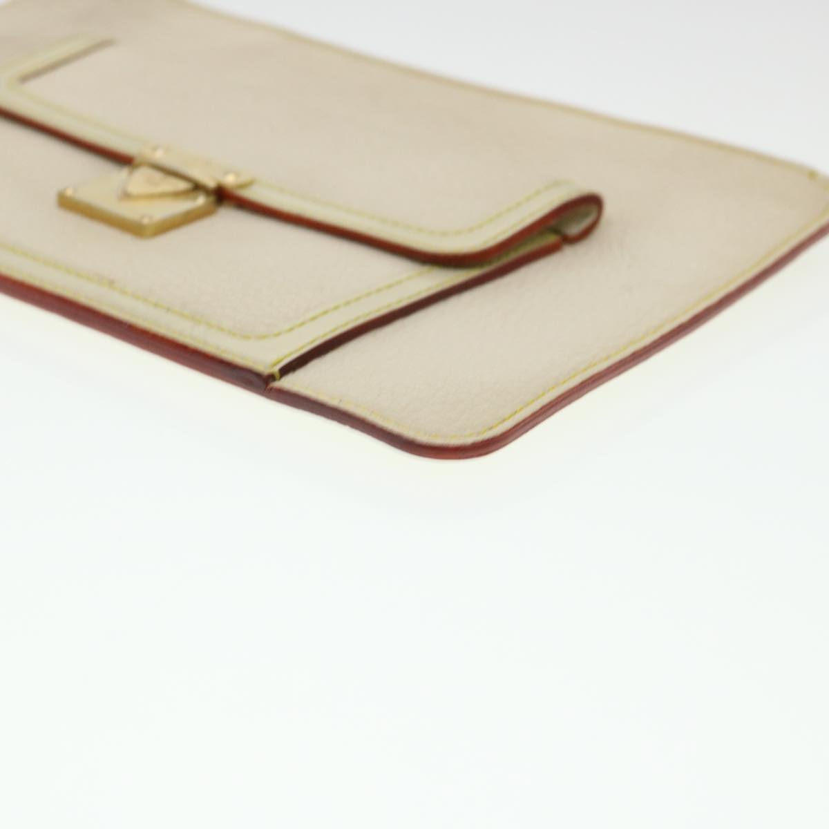 LOUIS VUITTON Suhari Anseparable GM Pouch White M91941 LV Auth 38578
