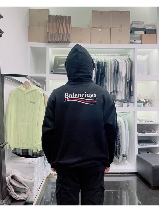 Luxury Balenciaga  Political Campaign Oversized Fit Hoodie Black