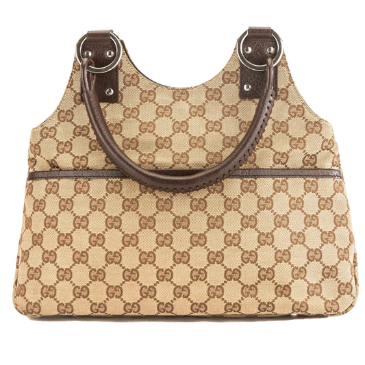 G*G Brown Leather GG Monogram Tote (3863008)