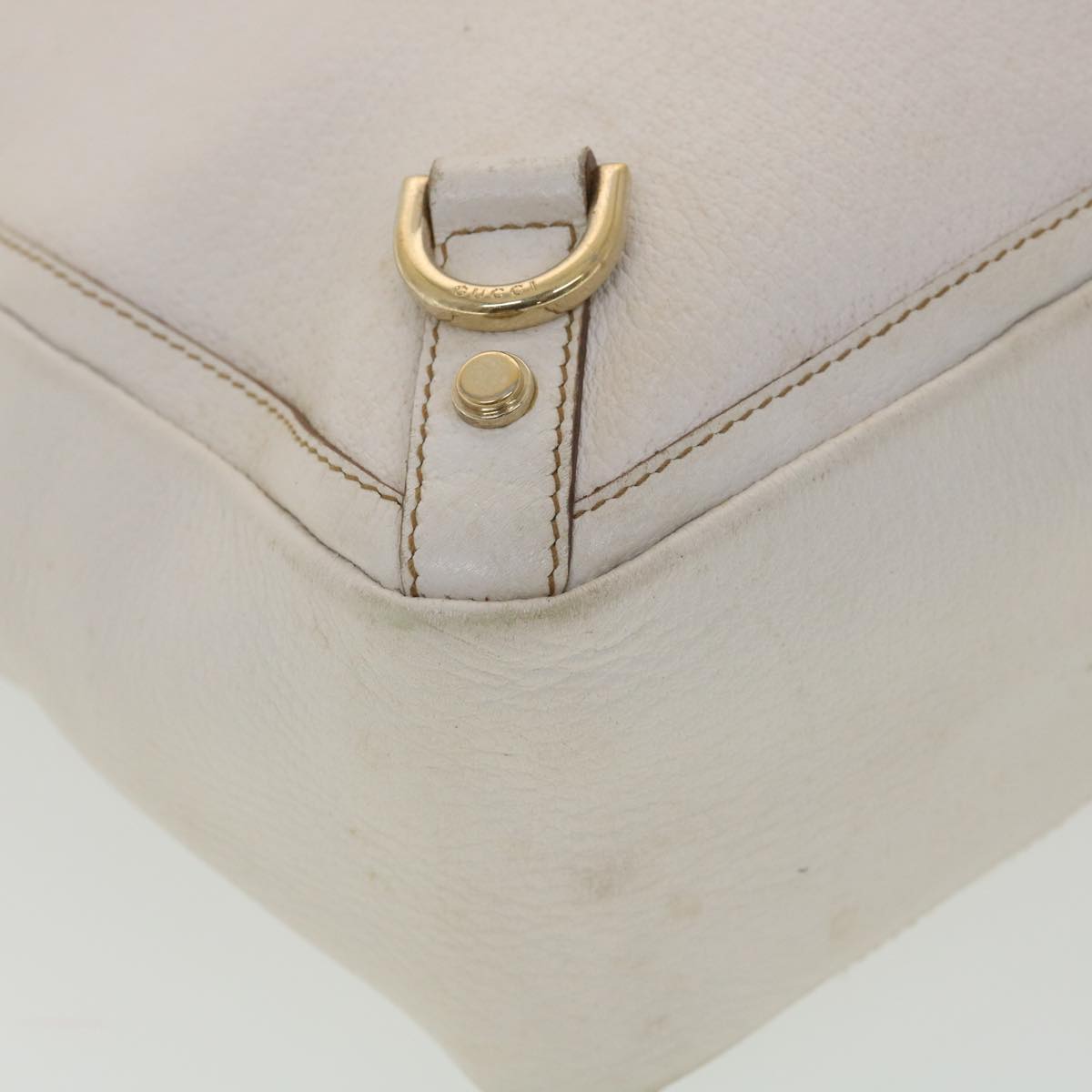 GUCCI Shoulder Bag Leather White 130739  38678