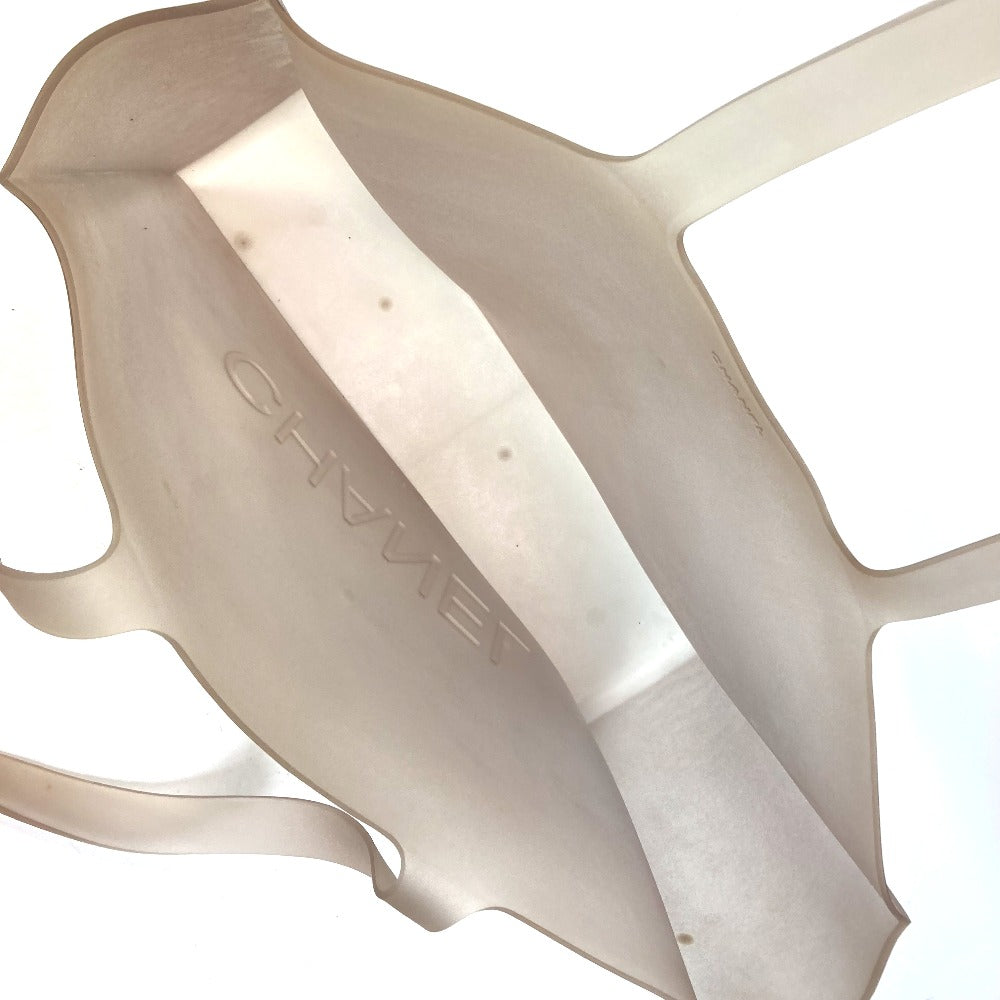 CHANEL Tote Bag rubber Gray type Shoulder logo Women Used